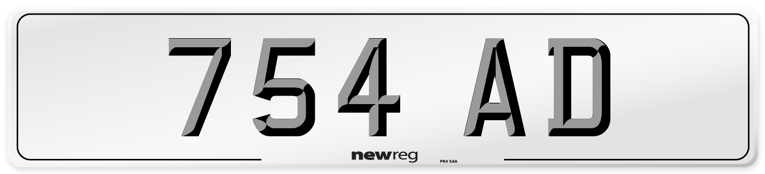 754 AD Number Plate from New Reg